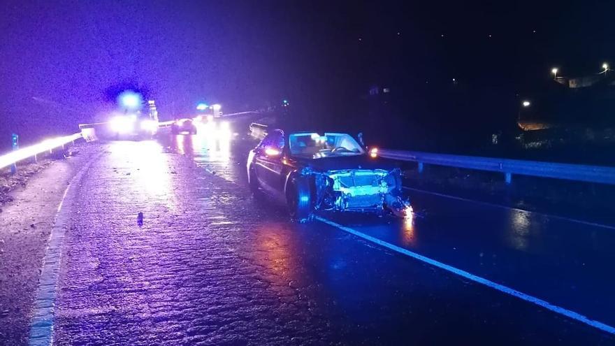 Estado en que quedó uno de los vehículos implicados en el accidente.