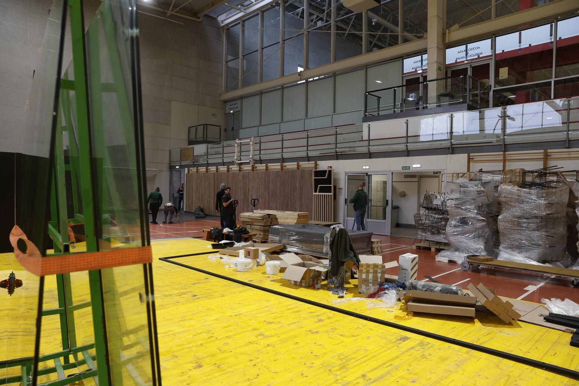 Los preparativos para el Gijón Premier Padel P2, en imágenes