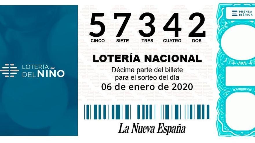 El 57342, primer premio del sorteo de la Lotería de El Niño