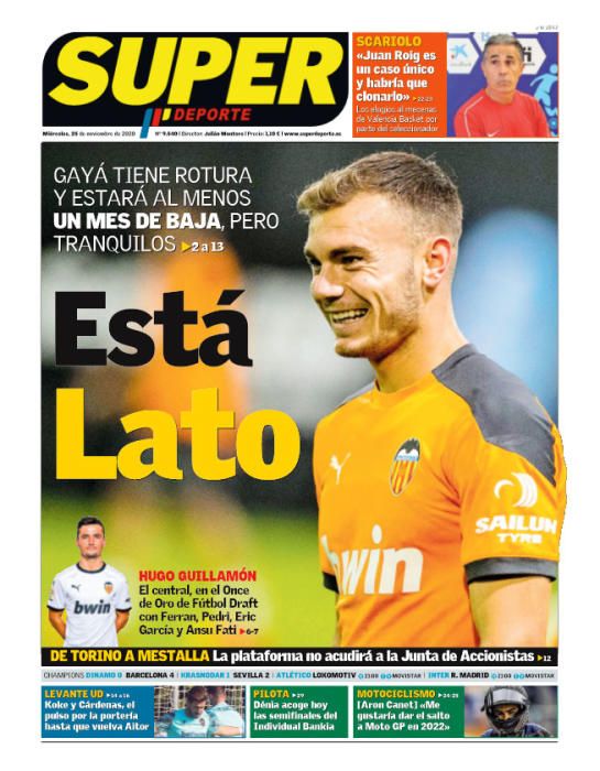 Portada SUPERDEPORTE miércoles 25 noviembre 2020