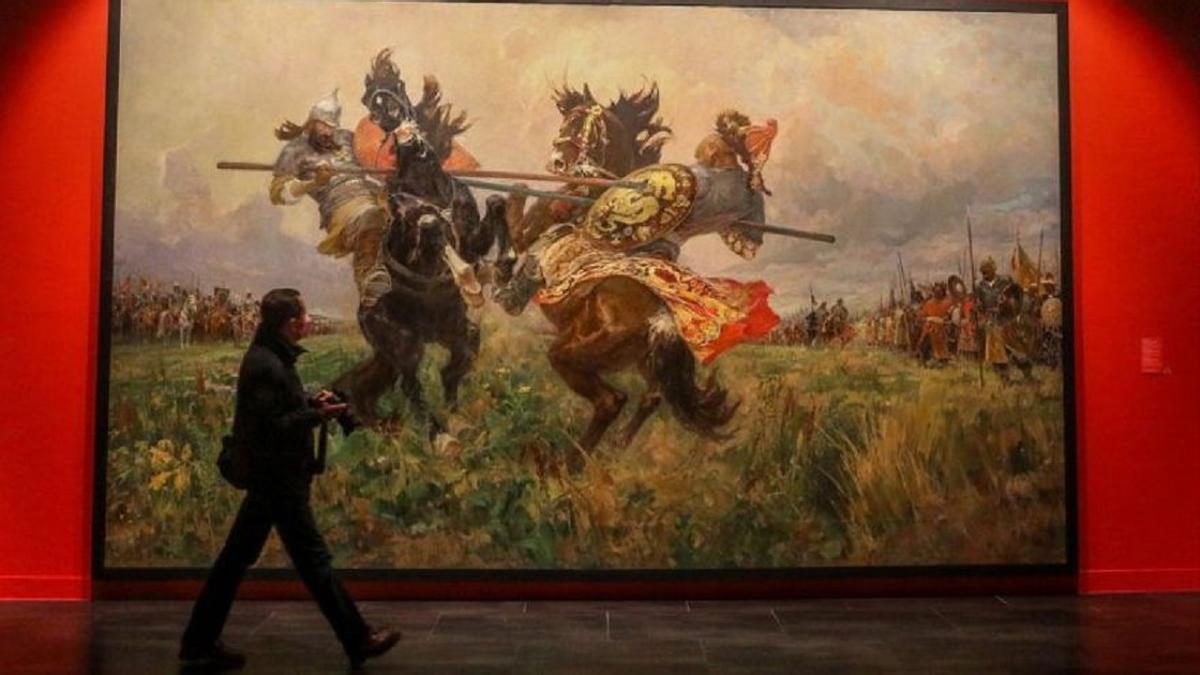 Una de las obras de la exposición 'Guerra y paz' del Museo Ruso.