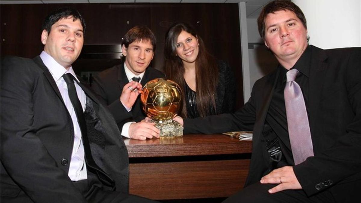 Leo Messi y sus hermanos. De izquierda a derecha, Matías, Leo, Marisol y Rodrigo.