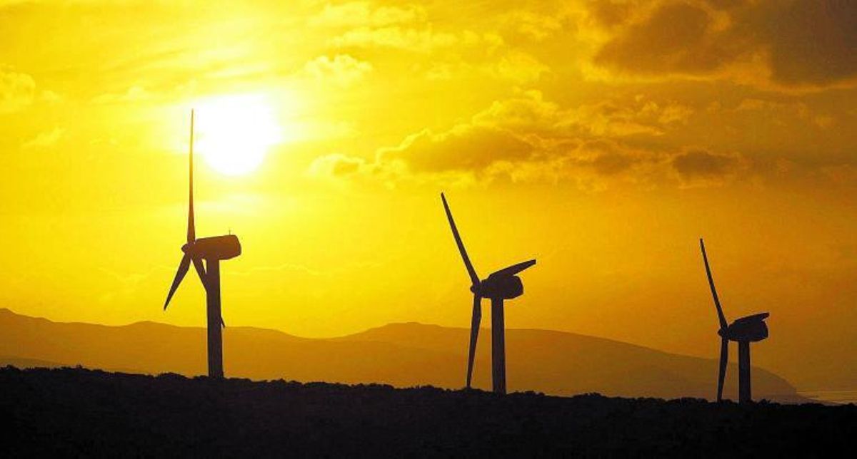 Molinos del parque eólico de la localidad de Costa Calma, en el municipio de Pájara, dentro del Parque Natural de Jandía. | | EFE/CARLOS DE SAÁ