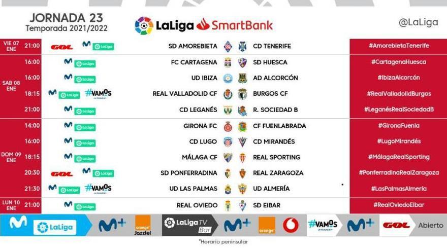 Horarios de la jornada 23 de la jornada de Liga.