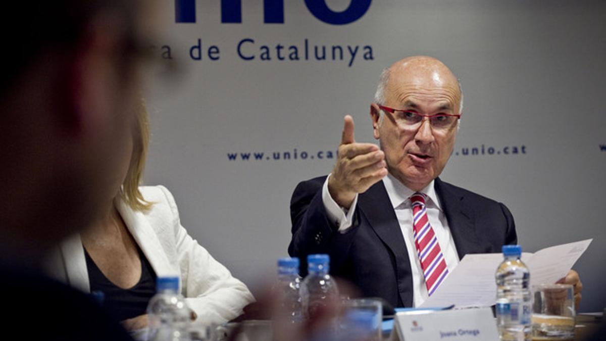 Josep Antoni Duran Lleida, en una reunión de Unió. JOAN CORTADELLAS