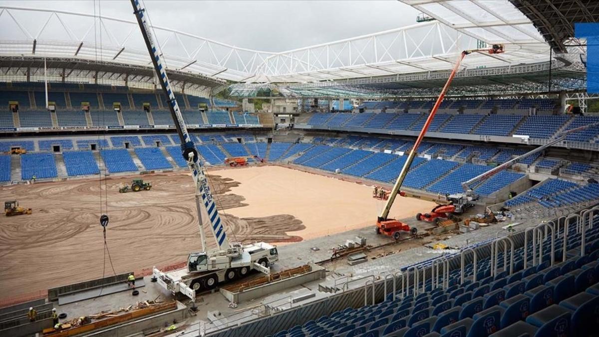 Las obras de Anoeta van sobre los plazos previstos, según el presidente de la Real Sociedad.