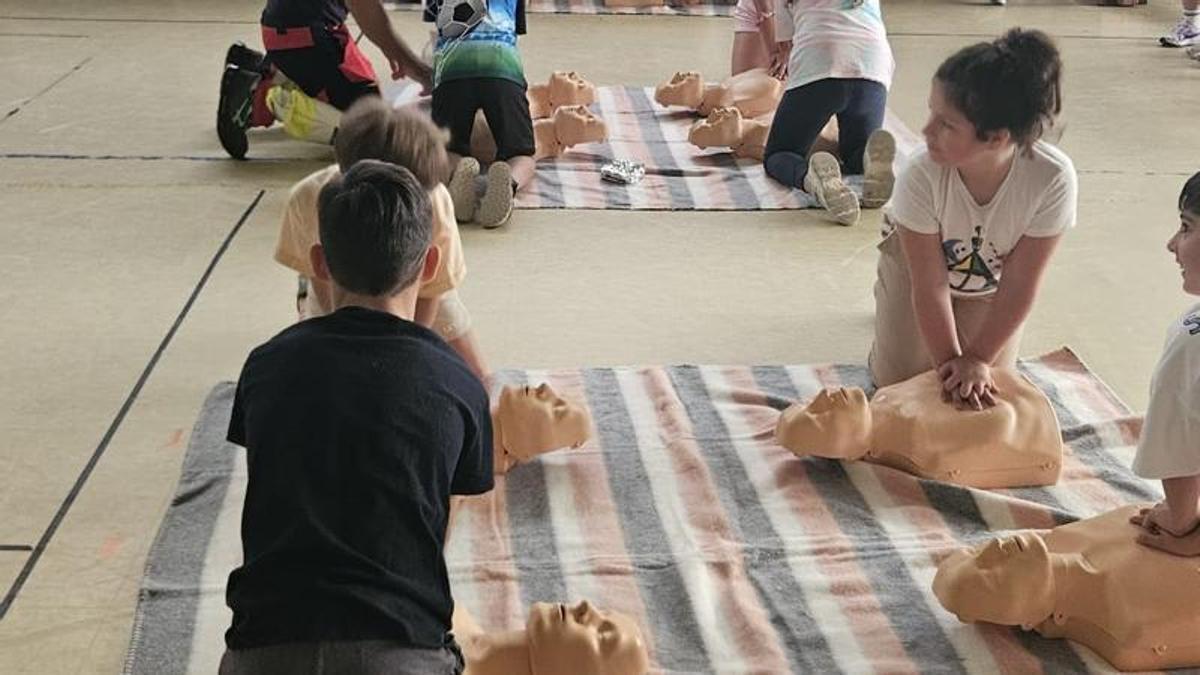 Algunos de los nños participantes en la actividad.