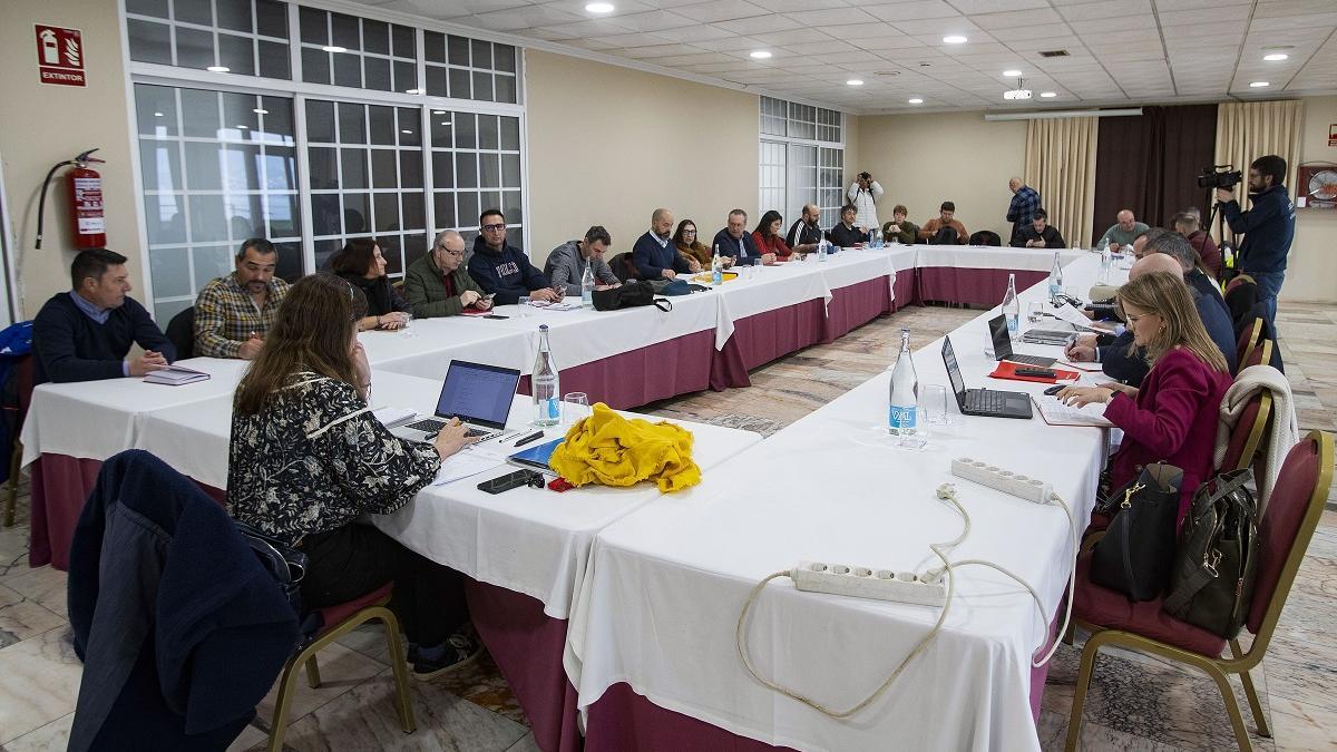 Un momento durante la reunión de mediación de la semana pasada.