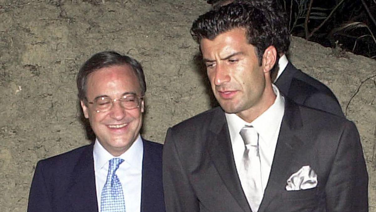 Florentino Pérez y Luis Figo.  luis forra