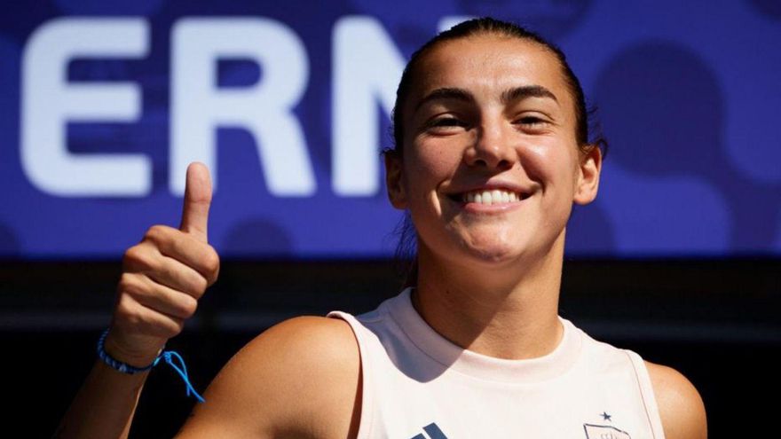 Patri Guijarro, durant un entrenament en l’Eurocopa. | RFEF