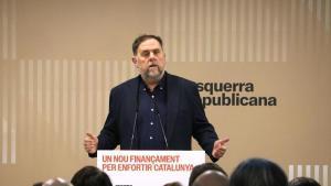 Imagen reciente del presidente de ERC, Oriol Junqueras, en un consejo nacional del partido.