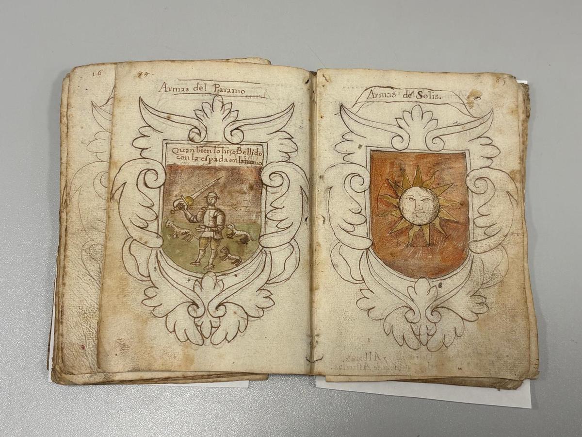 Una página del "Armorial de Cangas del Narcea".