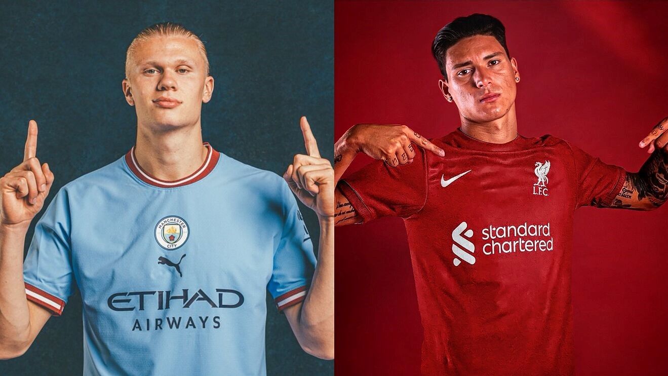 Haaland y Darwin Núñez, los nuevos goleadores del City y el Liverpool.