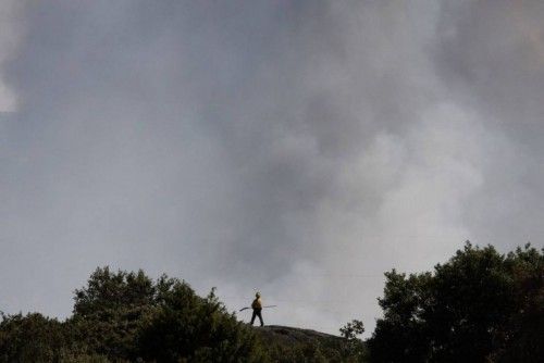 Un incendio arrasa parte de los Arribes en Villalcampo