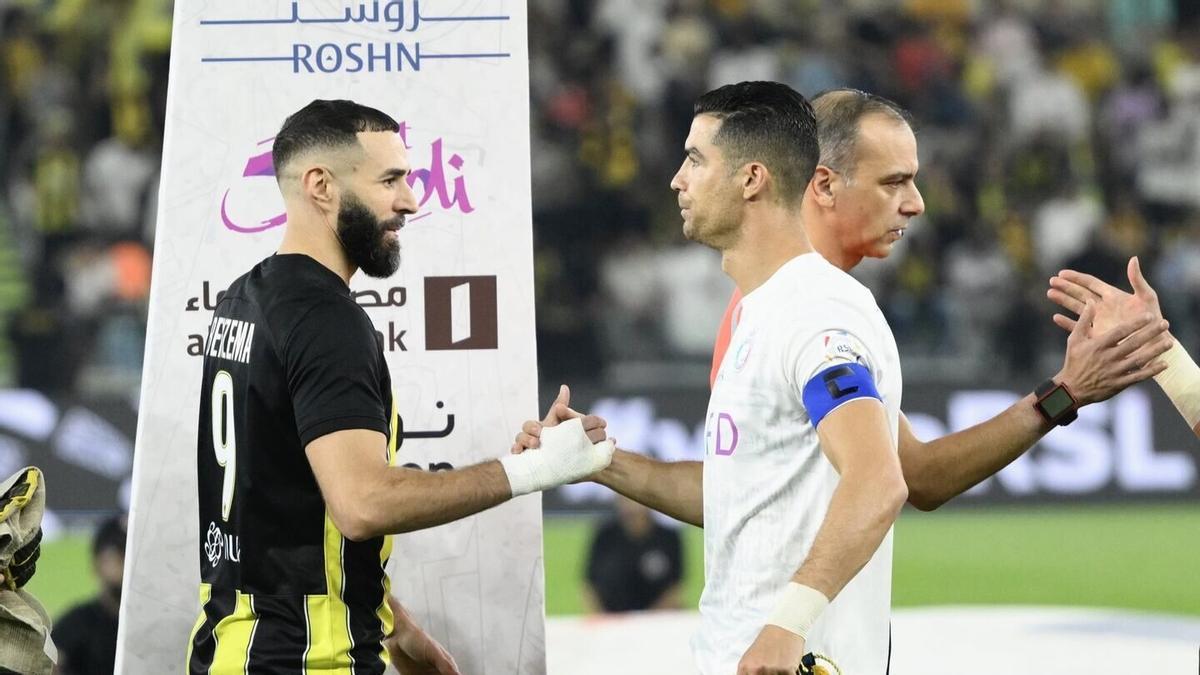 Karim Benzema y Cristiano Ronaldo, en un partido.