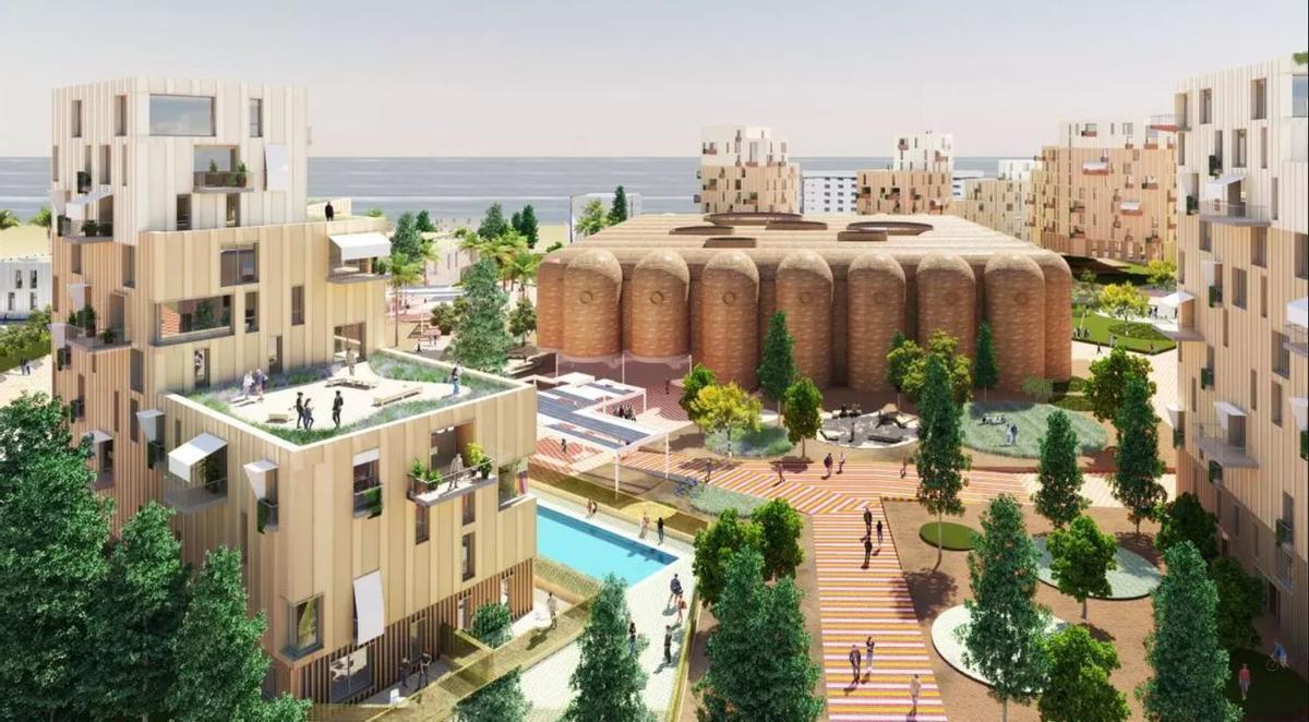 Recreación del nuevo ecobarrio en La Patacona.