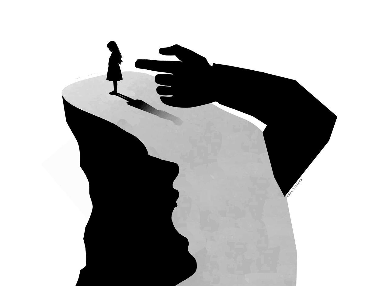 Ilustración de una menor que sufre acoso escolar.
