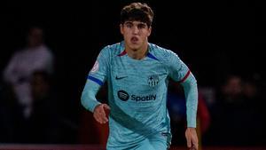 Pau Cubarsí, el central de 16 años, que debutó con el Barça en la Copa ante el Unionistas.