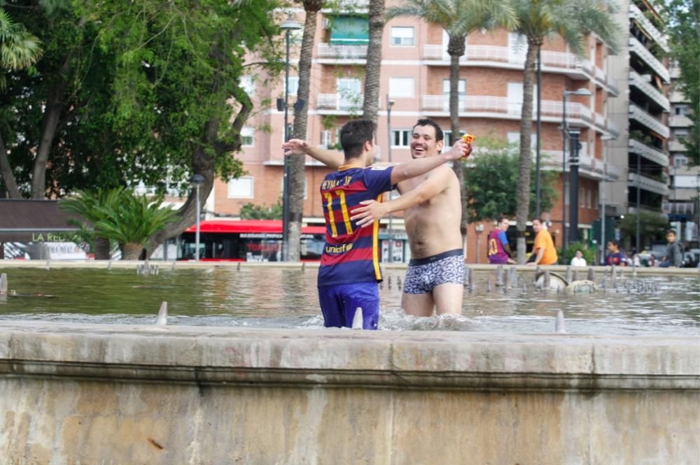 Celebración del título de Liga del Barcelona en Murcia