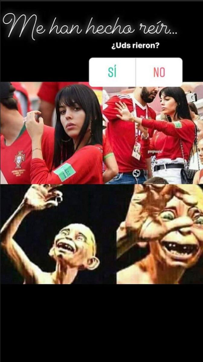 Georgina Rodríguez sube un meme en la que se le compara con Golum de 'El señor de los anillos'