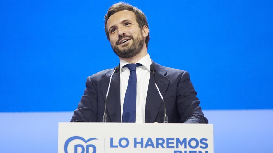 Pablo Casado en la seva intervenció aquest dimecres en el Palau de Congressos i Exposicions de Sevilla