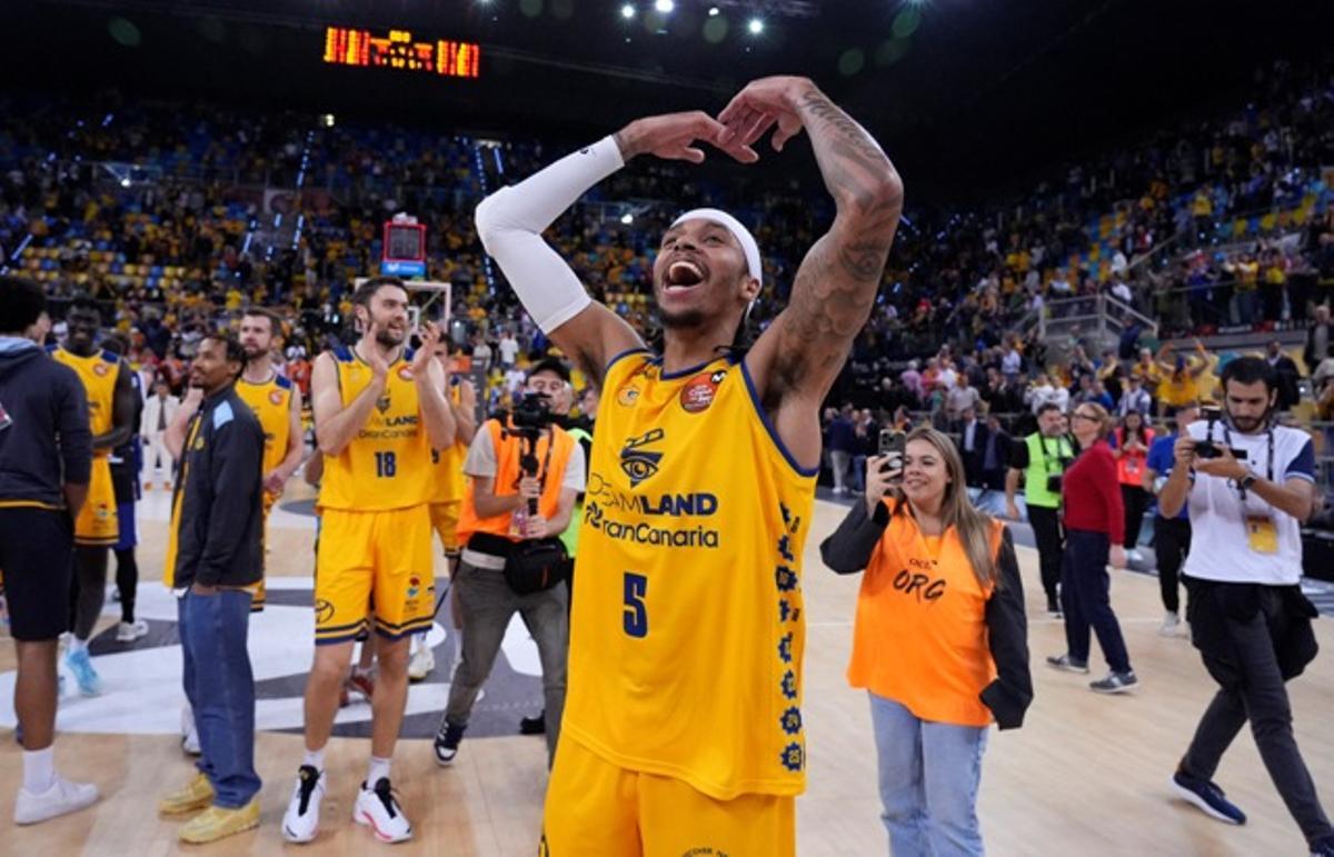 Homesley celebra una victoria del Gran Canaria.