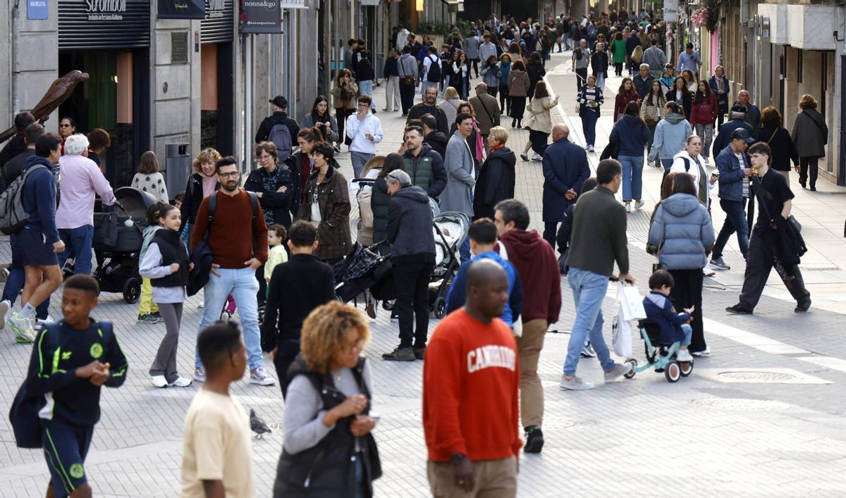 Ambiente en el centro de Pontevedra.