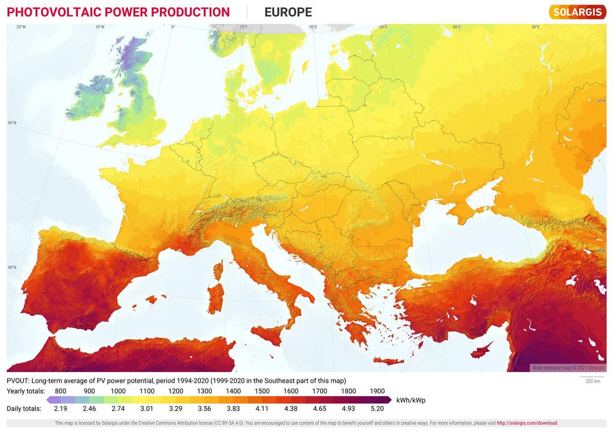 Mapa fotovoltaico