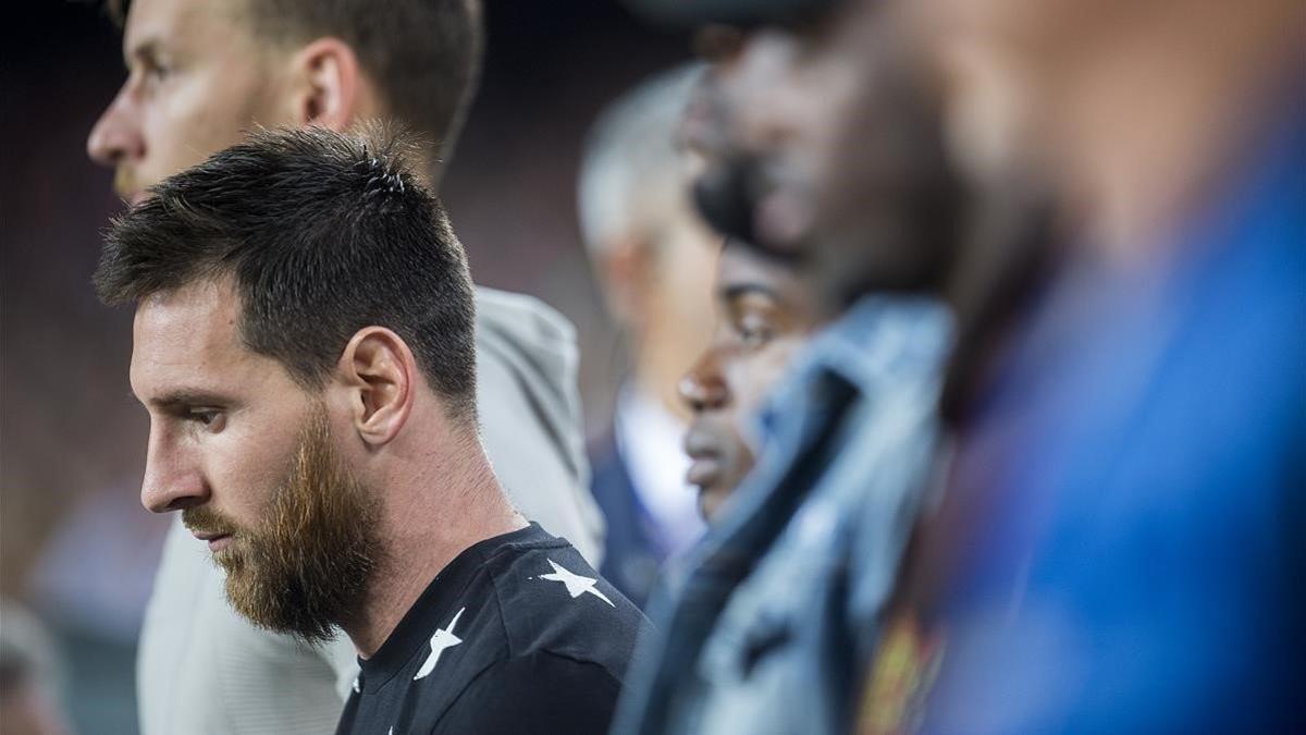 Messi, el sábado en el Camp Nou, antes del Barça-Valencia.