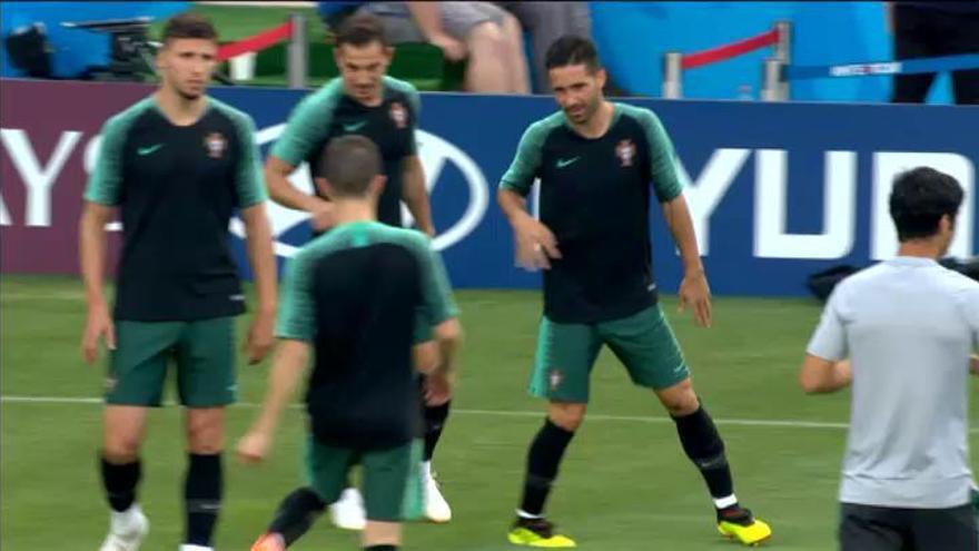 Último entrenamiento de Portugal previo a su duelo ante España.