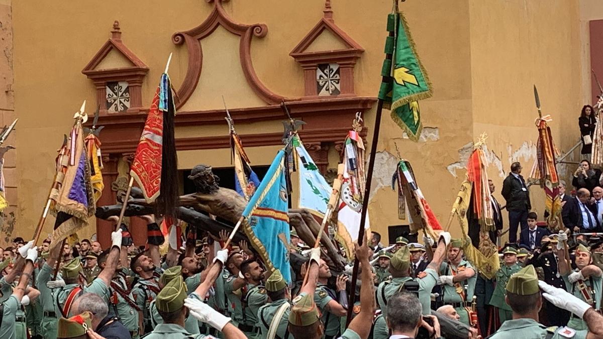 Traslado del Cristo de Mena en Málaga.