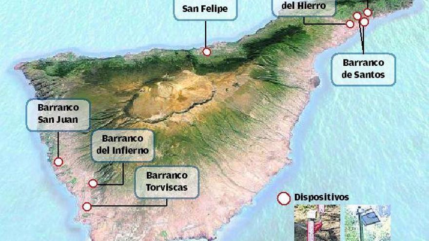 Siete barrancos de Tenerife contarán con sensores de alerta contra inundaciones