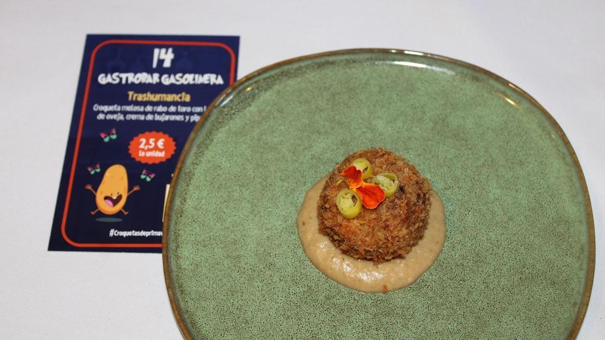 La croqueta "Trashumancia" del Gastrobar Gasolinera de Mosqueruela