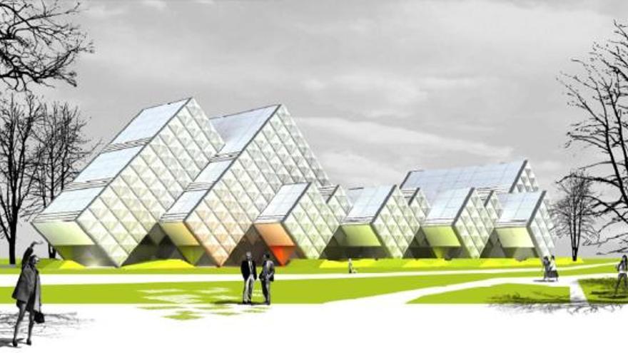 Proyecto de edificio pensado para aprovechar la energía solar, de Juan Manuel Sánchez La Chica y Adolfo de la Torre.