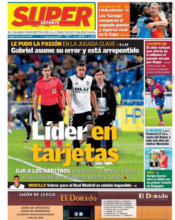 Portadas deportivas lunes 22 de enero de 2018