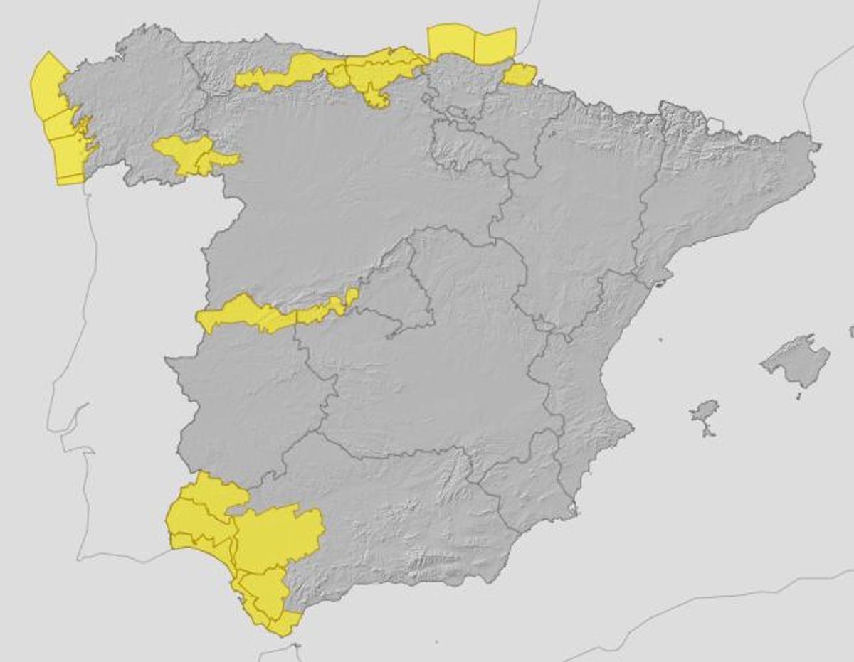 El norte de Extremadura en alerta amarilla