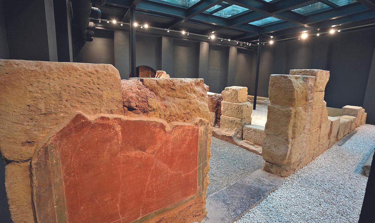 Restos de la ‘domus’ integrada en el hotel Palacio del Bailío.