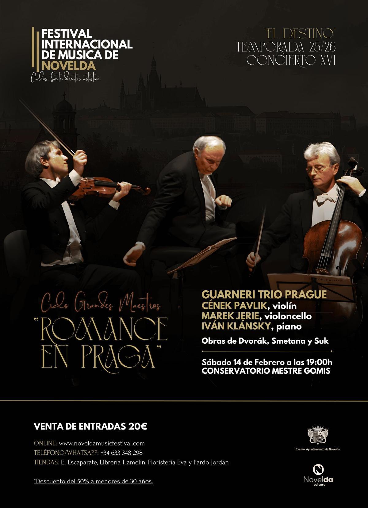 Cartel oficial del concierto dentro de la programación del Festival Internacional de Novelda