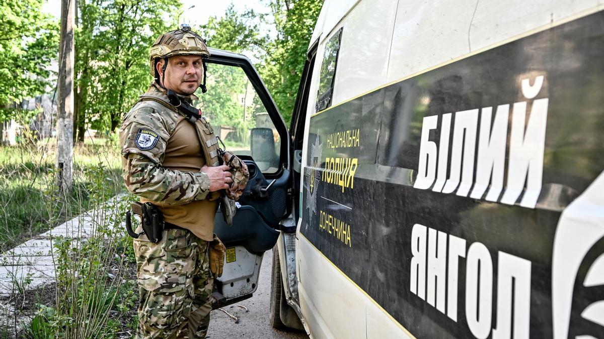 Militar ucraniano en la ciudad de Avdiivka