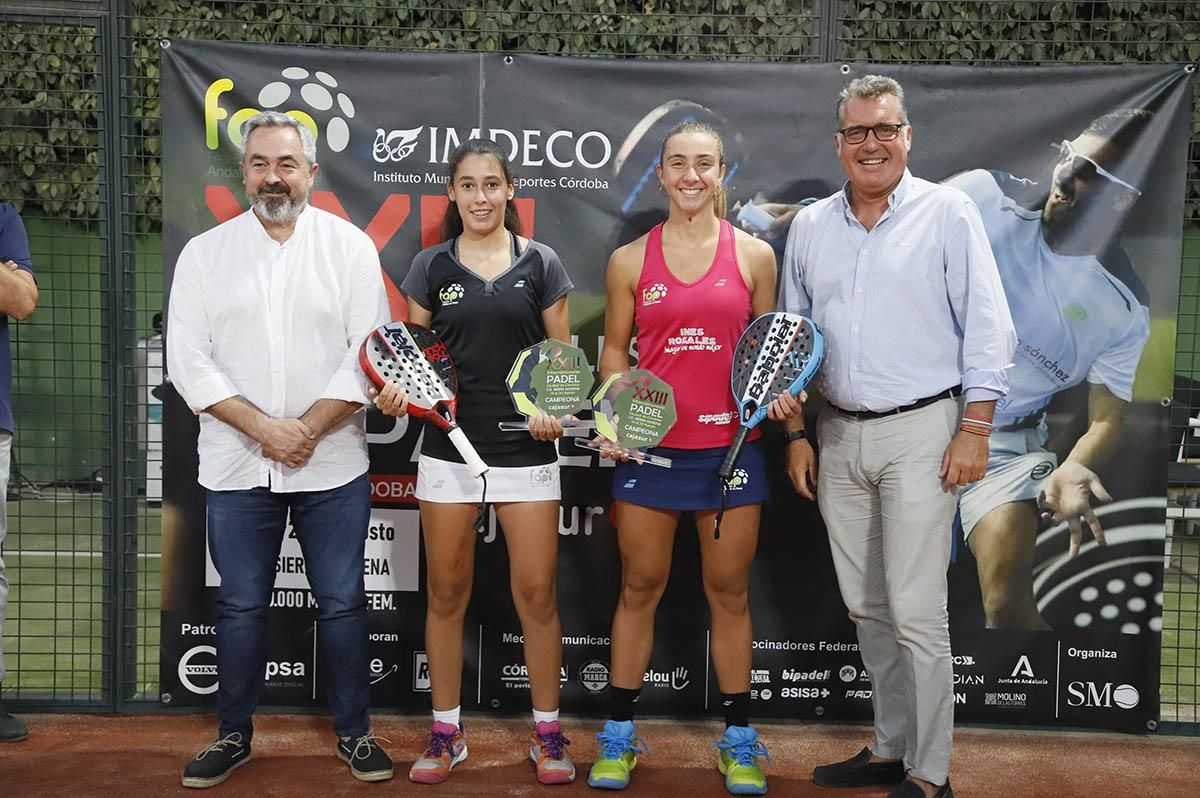 Final femenina de Los Internacionales de pádel de Córdoba