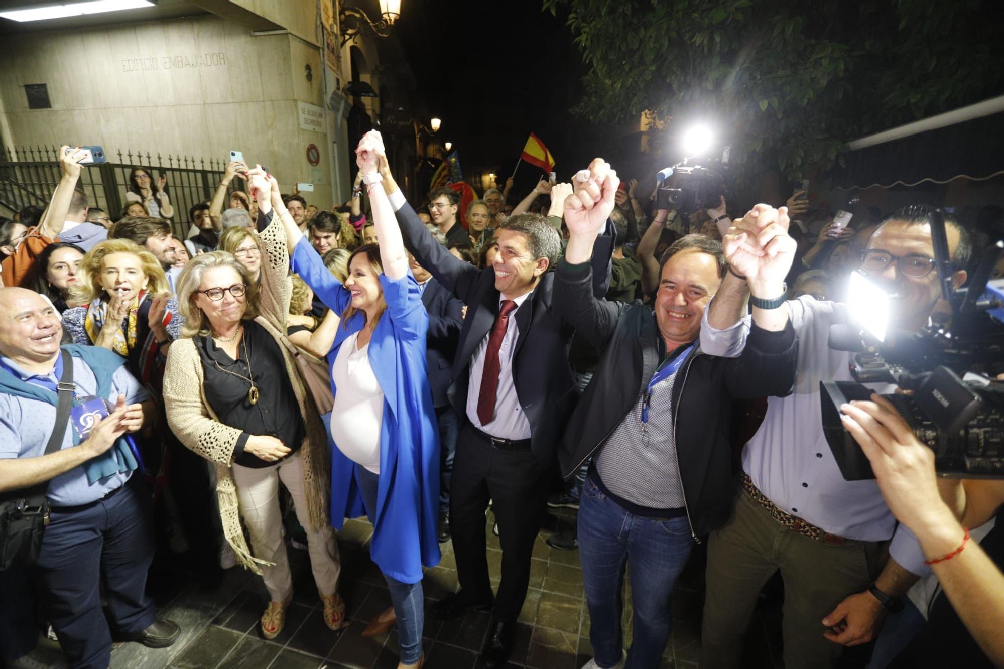 Mazón y Catalá celebran la victoria del PP en las elecciones autonómicas y municipales