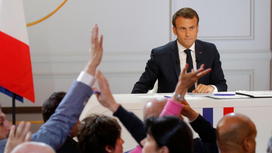 Emmanuel Macron en la rueda de prensa.