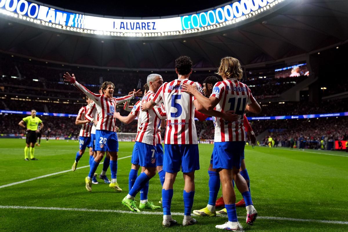 El Atlético de Madrid vence en la ida de los octavos de final de la Champions.