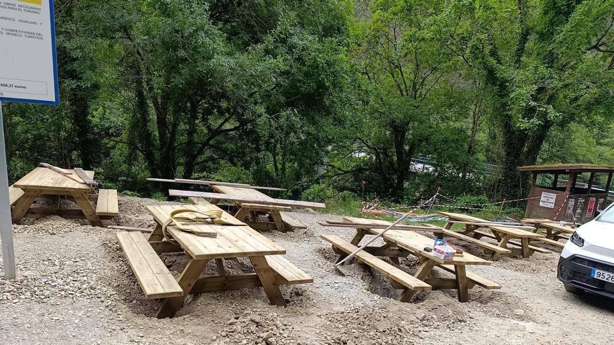 Obras en el área recreativa de Castrillón.