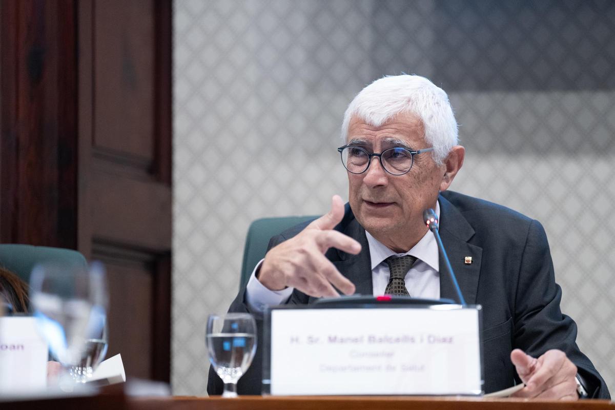 El conseller de Salut, Manel Balcells, en el Parlament
