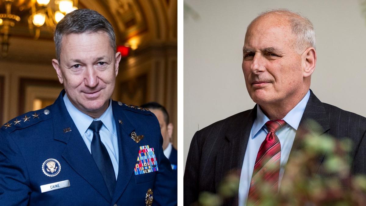Dan Caine, ex teniente general de la Fuerza Aérea y John Kelly ex jefe de Gabinete de la Casa Blanca
