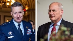 Dan Caine, ex teniente general de la Fuerza Aérea y John Kelly ex jefe de Gabinete de la Casa Blanca