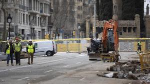 El lugar de inicio de las obras, en Diagonal con Valencia esquina Roger de Flor.