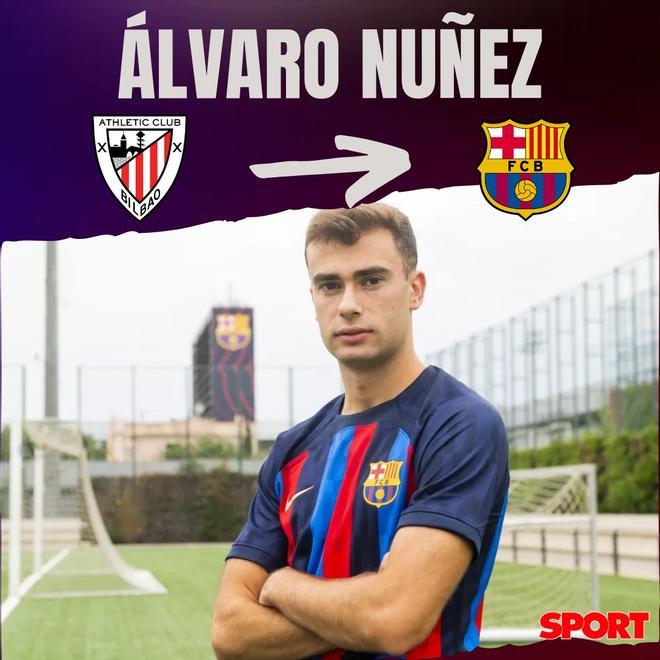 06.07.2022: Álvaro Núñez - Acuerdo entre el Barça y el Athletic por el jugador. Firma por una temporada (hasta junio de 2023) ampliable a dos más