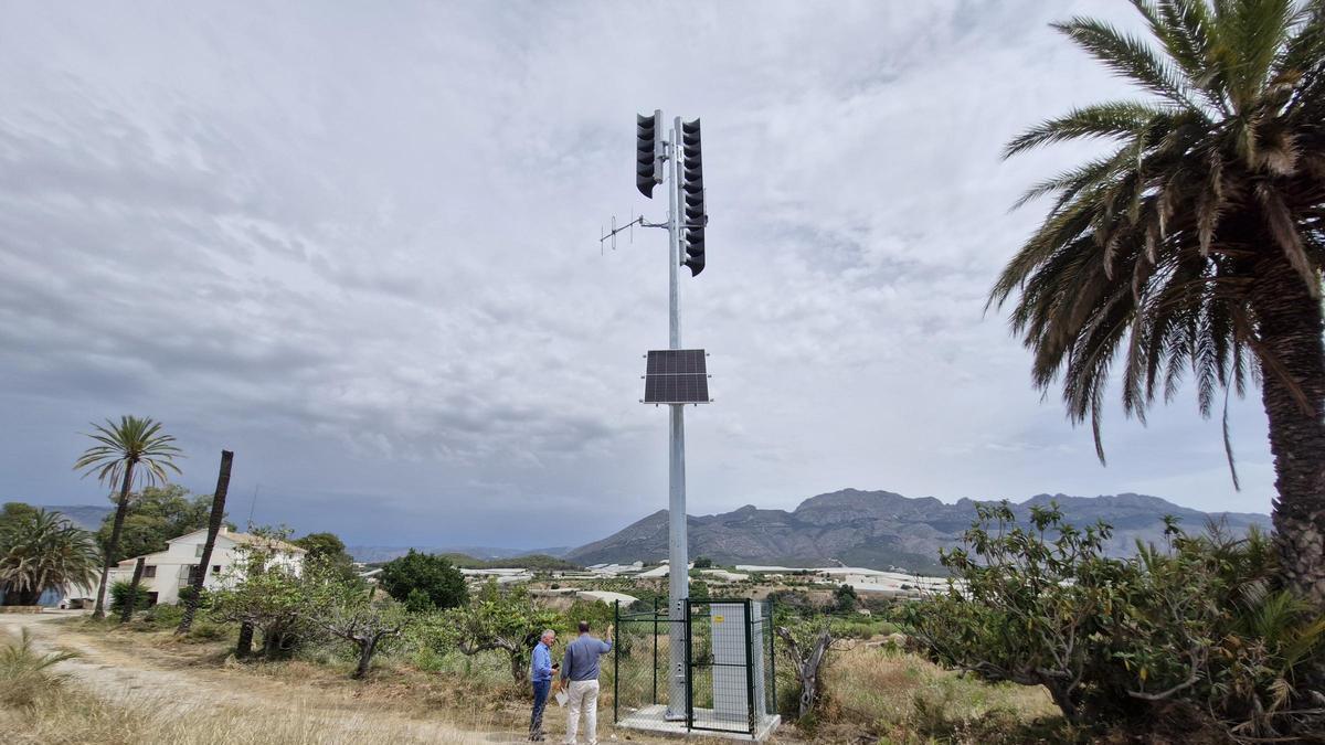 La Nucía cuenta con un “sistema de aviso acústico para alertar de inundaciones” ubicado junto al río Guadalest (partida Pesauro)